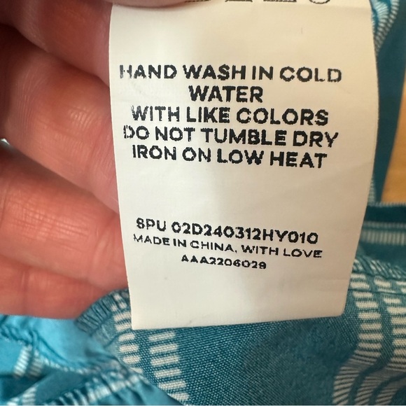 Bloom Chic Plus Size Teal Blue Short Sleeve Dress Size 14 / 16 Striped - Picture 7 of 7